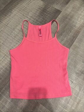 Skims Pink Ribbed Tank Top Spaghetti Strap